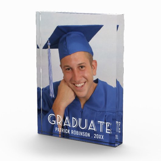 Modernes Graduate Personalisiert Vertikal Fotoblock (Rechts)