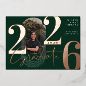Modernes Graduate Script 2025 Concentric Arch Foto Folieneinladung (Vorderseite)