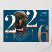 Modernes Graduate Script 2025 Concentric Arch Foto Folieneinladung (Vorderseite)