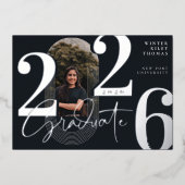 Modernes Graduate Script 2025 Concentric Arch Foto Folieneinladung (Vorderseite)