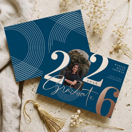 Modernes Graduate Script 2025 Concentric Arch Foto Folieneinladung
