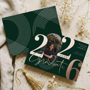 Modernes Graduate Script 2025 Concentric Arch Foto Folieneinladung