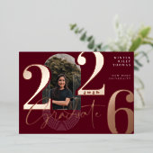 Modernes Graduate Script 2025 Concentric Arch Foto Folieneinladung (Stehend vorne)