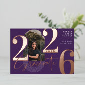 Modernes Graduate Script 2025 Concentric Arch Foto Folieneinladung (Stehend vorne)