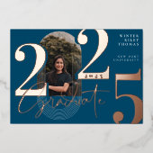 Modernes Graduate Script 2025 Concentric Arch Foto Folieneinladung (Vorderseite)