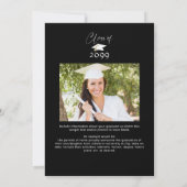 Modernes Graduate Script 2 Fotos Schwarz-weiß Ankündigung (Rückseite)