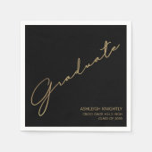 Modernes Graduate Script Black Gold Serviette (Vorderseite)