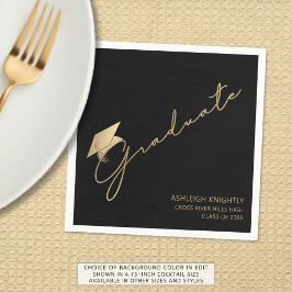 Modernes Graduate Script Cap Black Gold Serviette