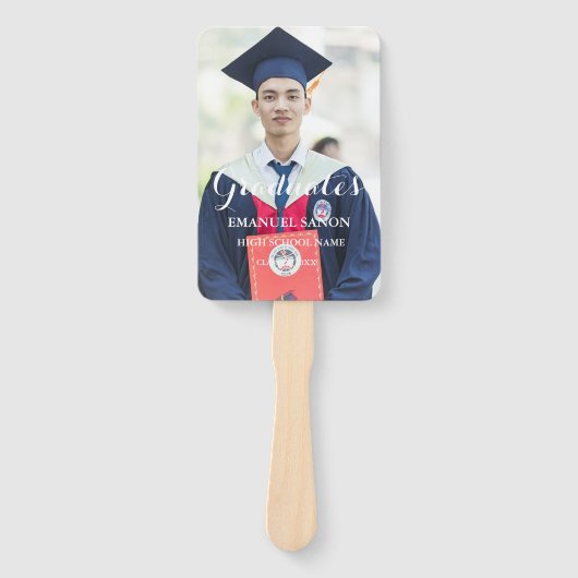 Modernes Graduate Script Classic Foto Preppy Fächer (Vorderseite)