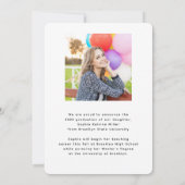 Modernes Graduate Script Typografy Foto Abschluss Ankündigung (Rückseite)