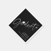 Modernes Graduate Script White Cap Black Serviette (Ecke)