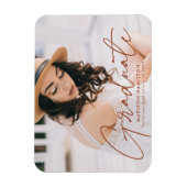 Modernes Graduate Terracotta Script Foto Abschluss Magnet (Vertikal)