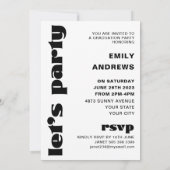 Modernes Graduate White Arch & Foto Grad Party Einladung (Rückseite)