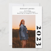 Modernes Graduate White Script 2 Foto Abschluss Ankündigung (Rückseite)