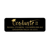 Modernes Graduiertenjahr mit schwarzem Gold-Pinsel (Vorne)