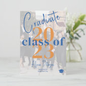 Modernes Graduiertenskript 2 Fotos Abschluss Ankündigung (Stehend Vorderseite)