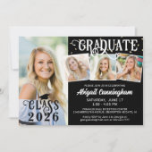 Modernes Graduiertenstudio 4 - Collage Custom Colo Einladung (Vorderseite)