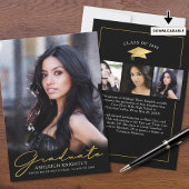 Modernes Graduiertenstudio 4 Fotos Handgeschrieben Ankündigung