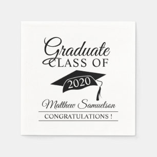 Modernes Graduiertenstudio der Weißen Schule Serviette