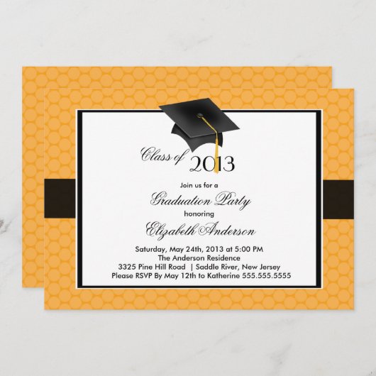 Modernes graduiertes Kappen-u. Einladung (Vorne/Hinten)