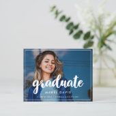 Modernes Graduierungsparty Foto Postkarte (Stehend Vorderseite)