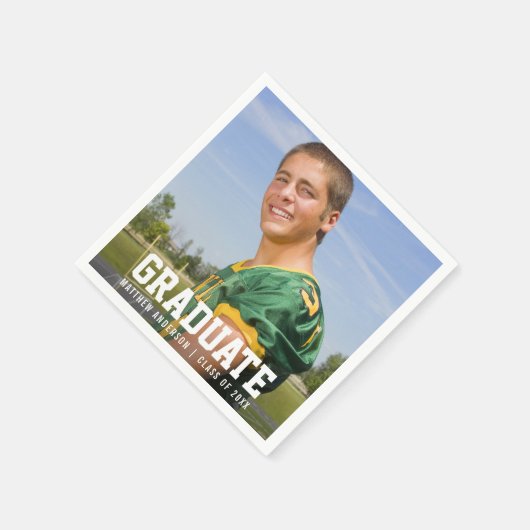 Modernes Graduierungsparty Foto Serviette (Ecke)