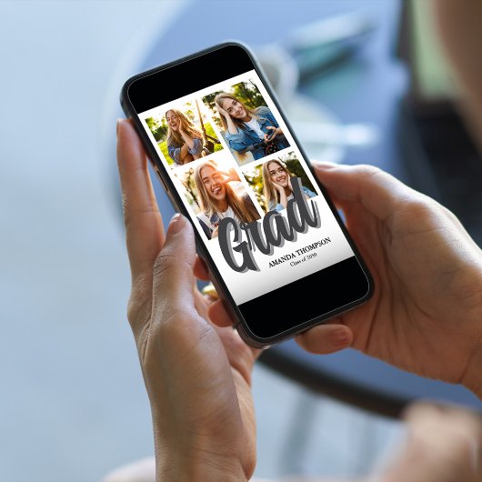 Modernes Graduierungsparty - Multi-Foto Einladung