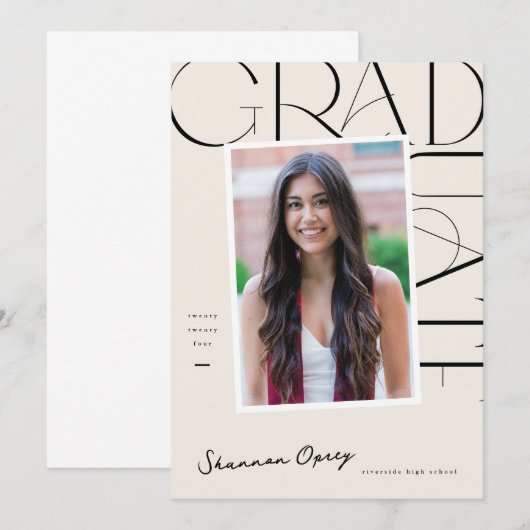 Modernes Gradute Einladung (Vorne/Hinten)