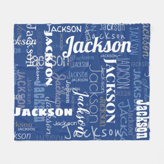 Modernes Graffiti Blue Long Names Muster Fleecedecke (Vorderseite (Horizontal))