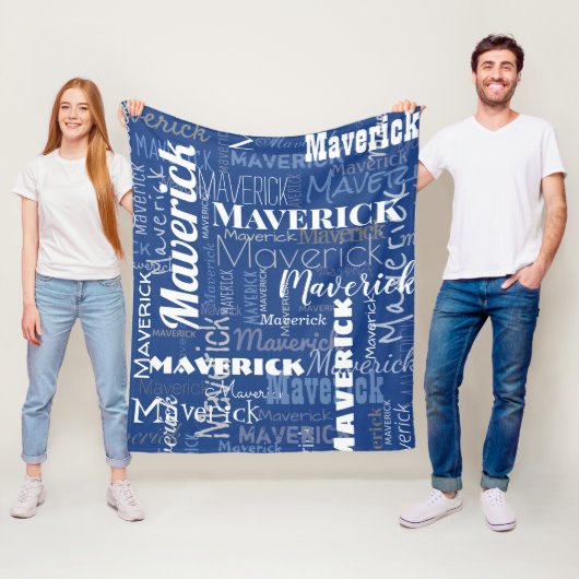 Modernes Graffiti Blue Long Names Muster Fleecedecke (Beispiel)