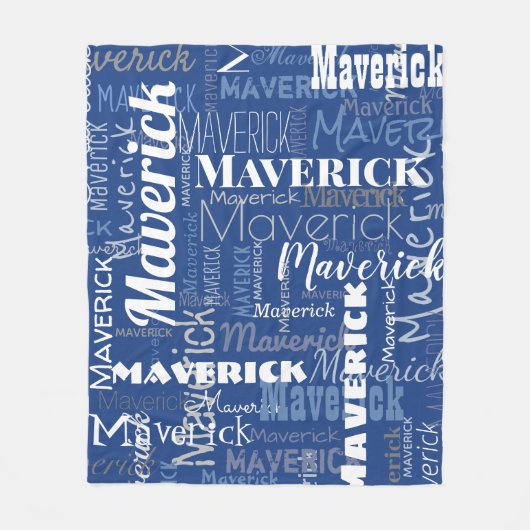 Modernes Graffiti Blue Long Names Muster Fleecedecke (Vorderseite)