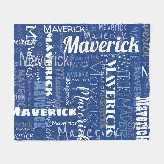 Modernes Graffiti Blue Long Names Muster Fleecedecke (Vorderseite (Horizontal))