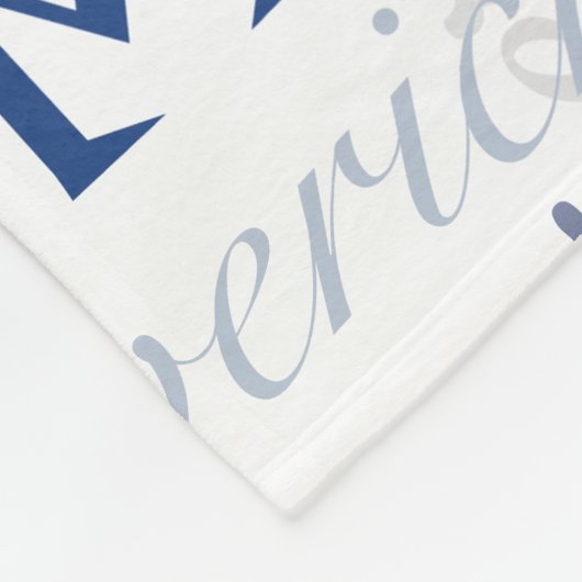 Modernes Graffiti Blue White Long Names Muster Fleecedecke (Ecke)