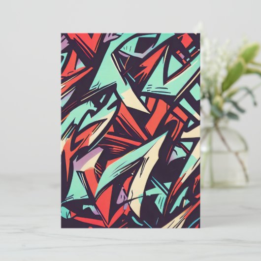 Modernes Graffiti Einladung (Stehend Vorderseite)