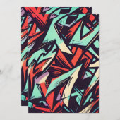 Modernes Graffiti Einladung (Vorne/Hinten)