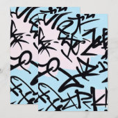 Modernes Graffiti Einladung (Vorne/Hinten)