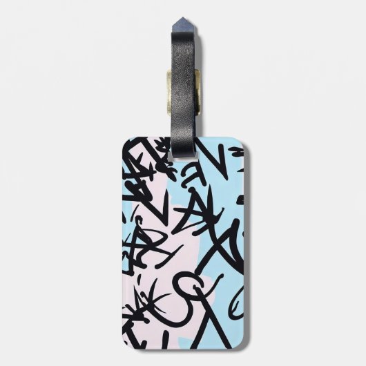 Modernes Graffiti Gepäckanhänger (Rückseite vertikal)