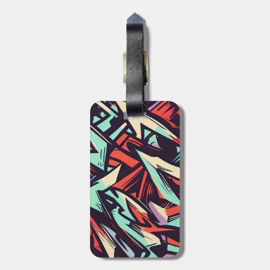 Modernes Graffiti Gepäckanhänger (Rückseite vertikal)