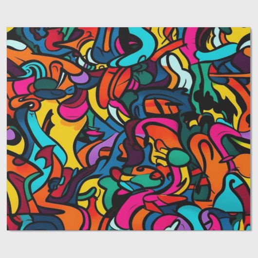 Modernes Graffiti Geschenkpapier (Flach)