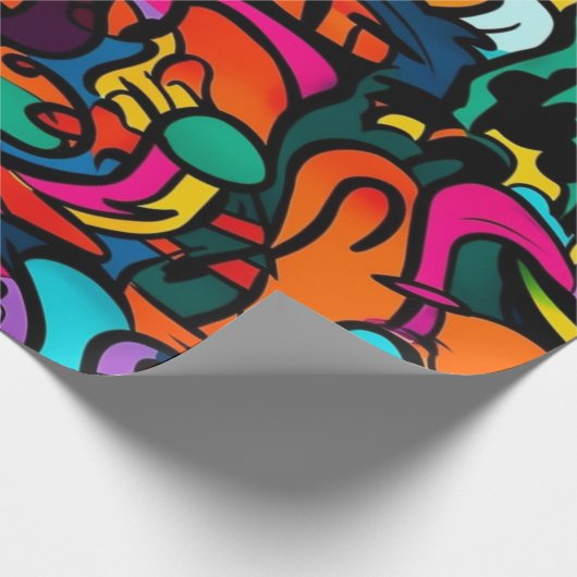 Modernes Graffiti Geschenkpapier (Ecke)