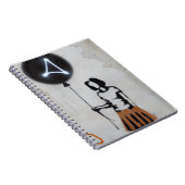 Modernes Graffiti Girl mit Neon Balloon Art Notizblock (Rechte Seite)