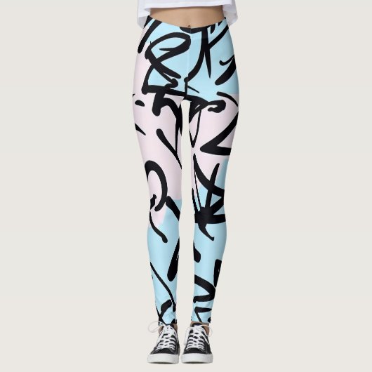Modernes Graffiti Leggings (Vorderseite)