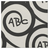 Modernes Graffiti-Monogramm-Spiralen-Muster Stoff (Nahaufnahme)