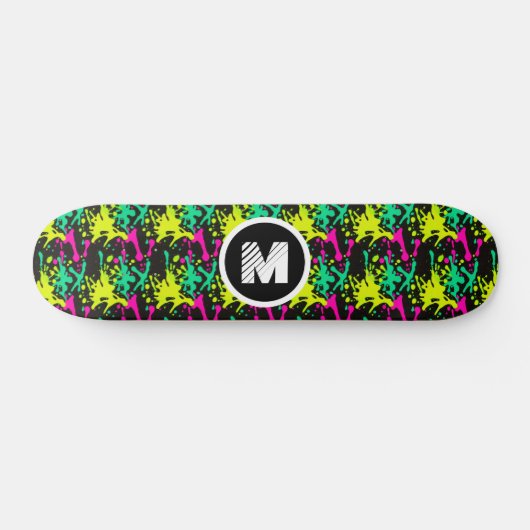 Modernes Graffiti Paint Splash Personalisiert Mono Skateboard (Horizontal)