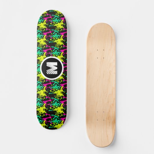 Modernes Graffiti Paint Splash Personalisiert Mono Skateboard (Vorderseite)