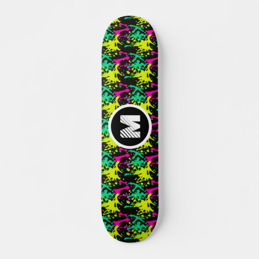 Modernes Graffiti Paint Splash Personalisiert Mono Skateboard (Vorne)