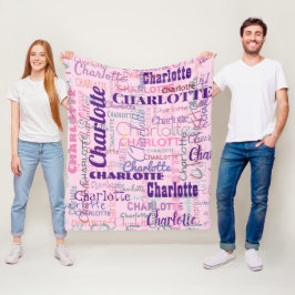 Modernes Graffiti Pink Names Muster Fleecedecke