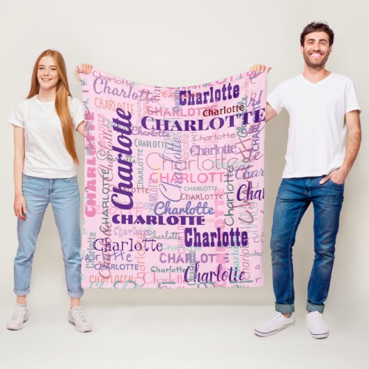 Modernes Graffiti Pink Names Muster Fleecedecke (Beispiel)