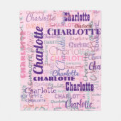 Modernes Graffiti Pink Names Muster Fleecedecke (Vorderseite)