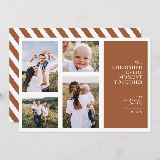 Modernes, grafisch dankbares Weihnachts-Multi-Foto Ankündigung (Vorne/Hinten)